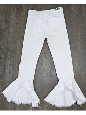 Citizens Of Humanity Drew Flounce White Ruffle-Hem Flare Jeans NWT